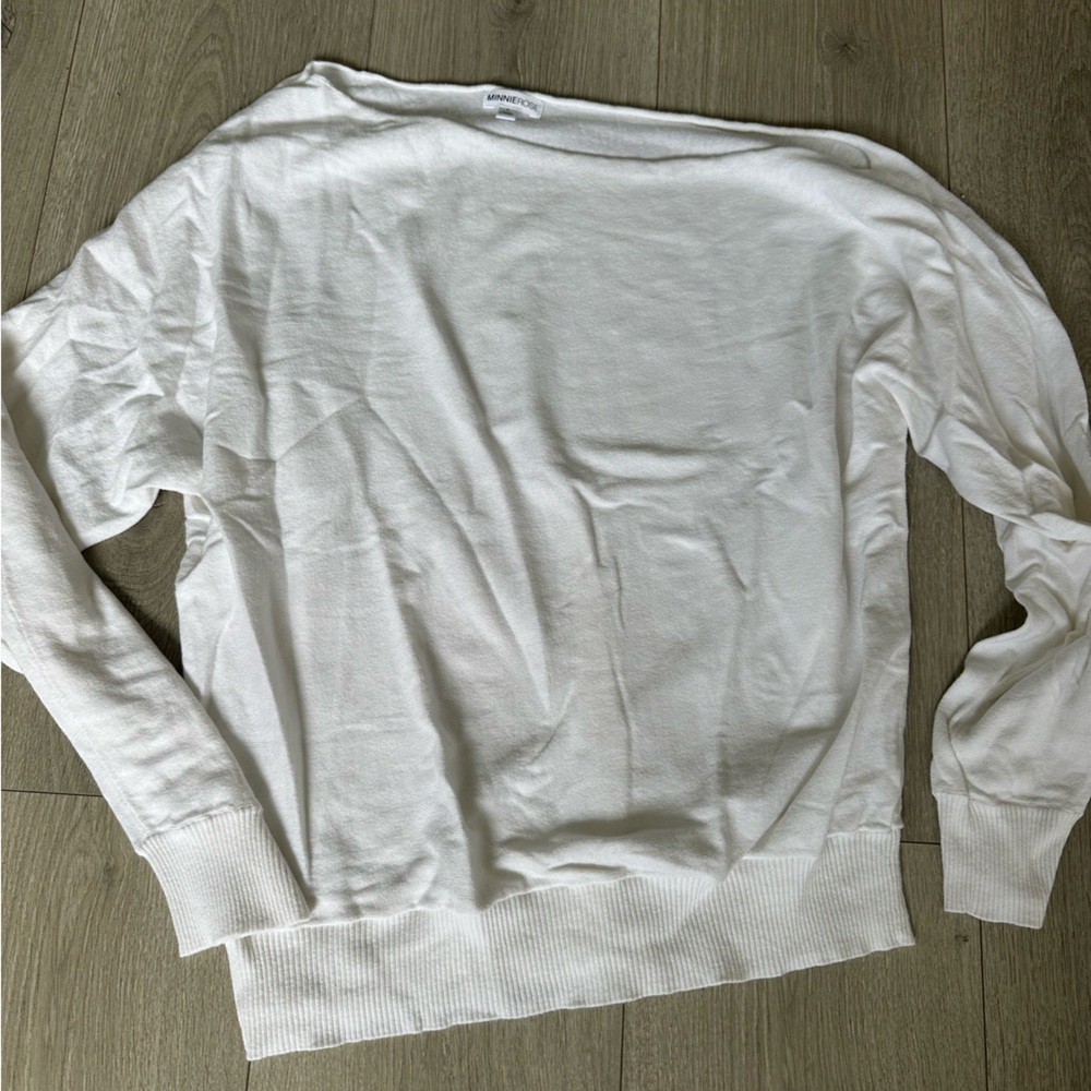 Minnie Rose Soft White Knit Top
